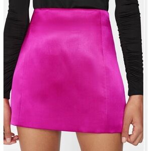NWT Frame, Seamed Mini Skirt, 6, Silk, Magenta, Unworn